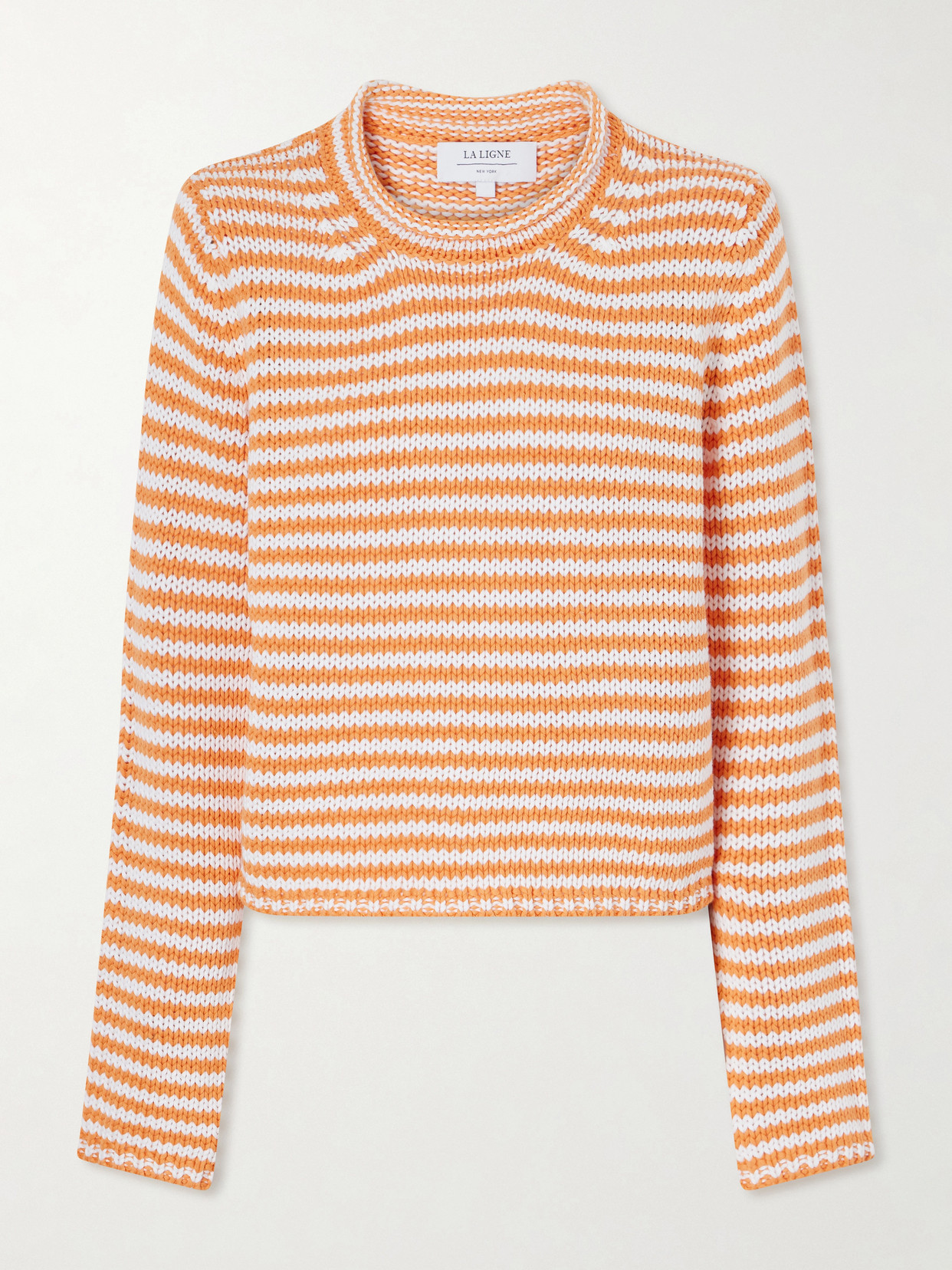 La Ligne Mini Marina Striped Cotton Sweater In Orange