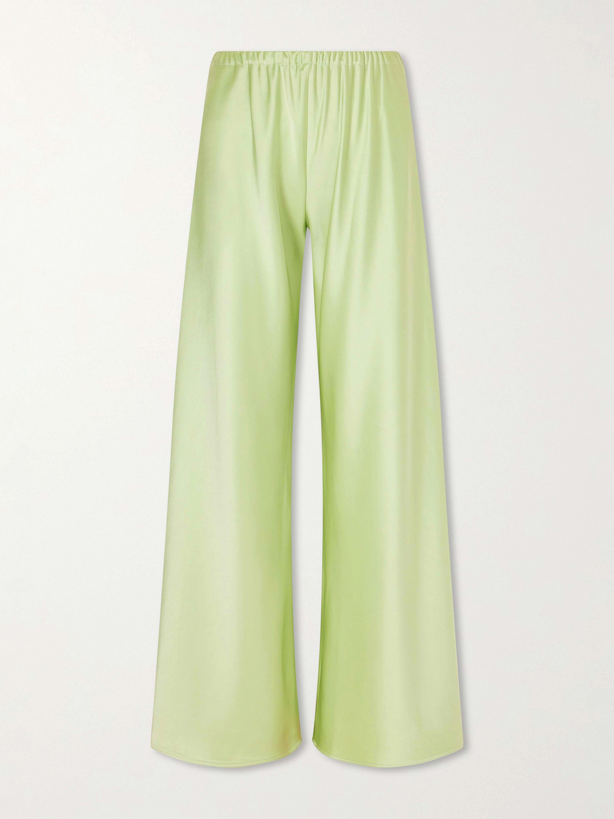 La Ligne Colby Satin Wide-leg Pants In Green