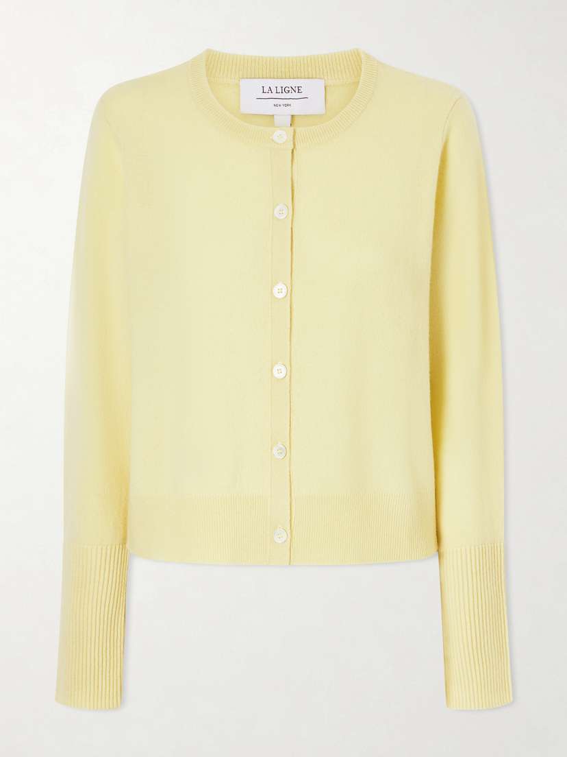 La Ligne Solid Lean Lines Cashmere Cardigan
