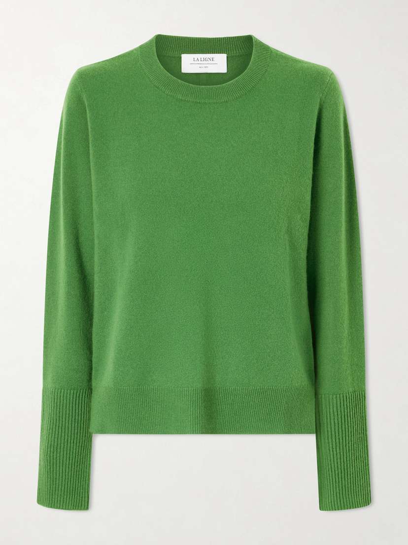 La Ligne Solid Lean Lines Cashmere Sweater