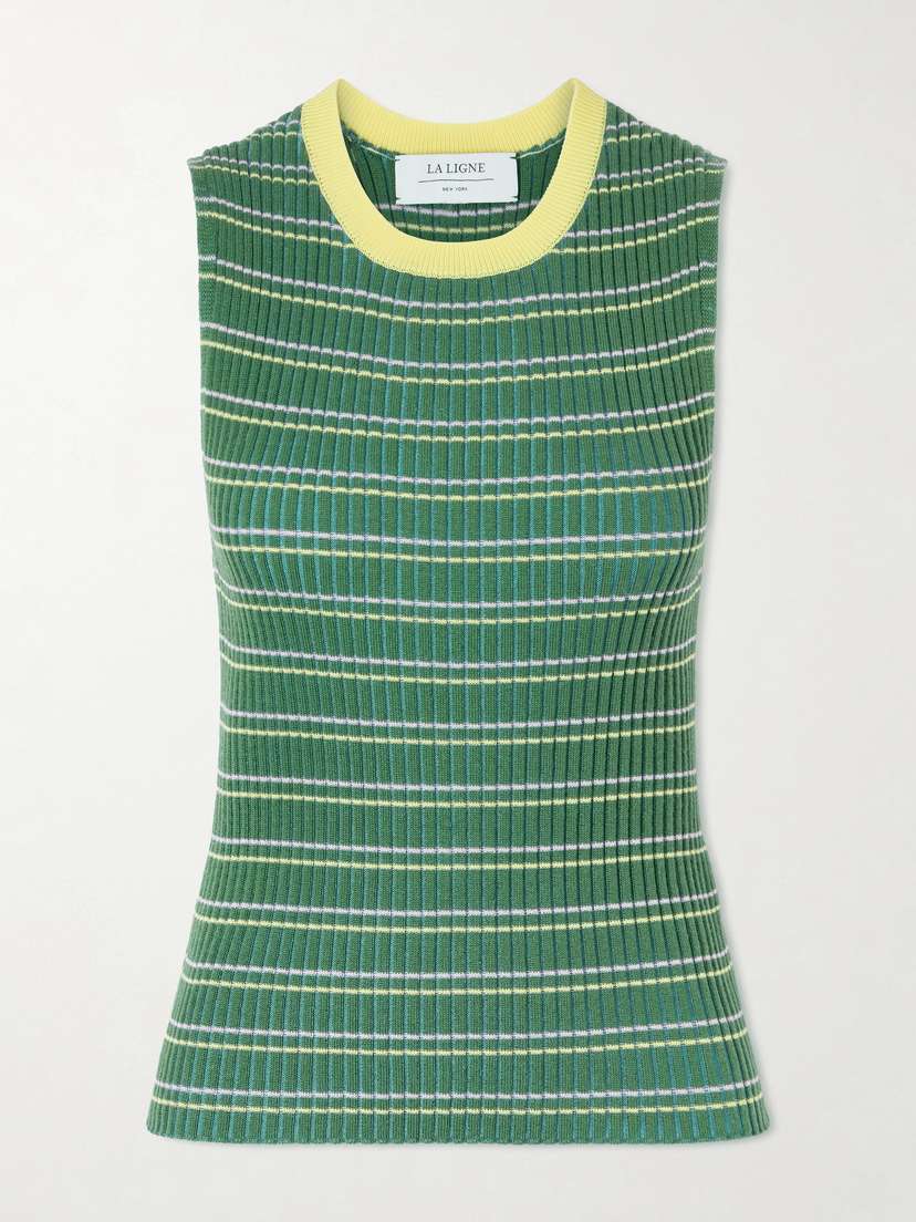 La Ligne Iggy Shell Striped Merino Wool Top