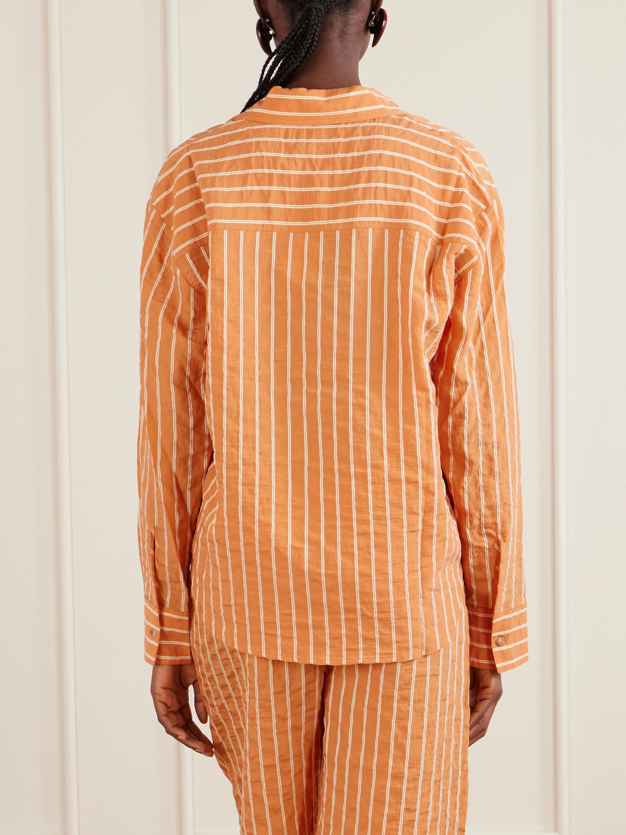 Tangier Striped Crinkled Tencel-Blend Shirt