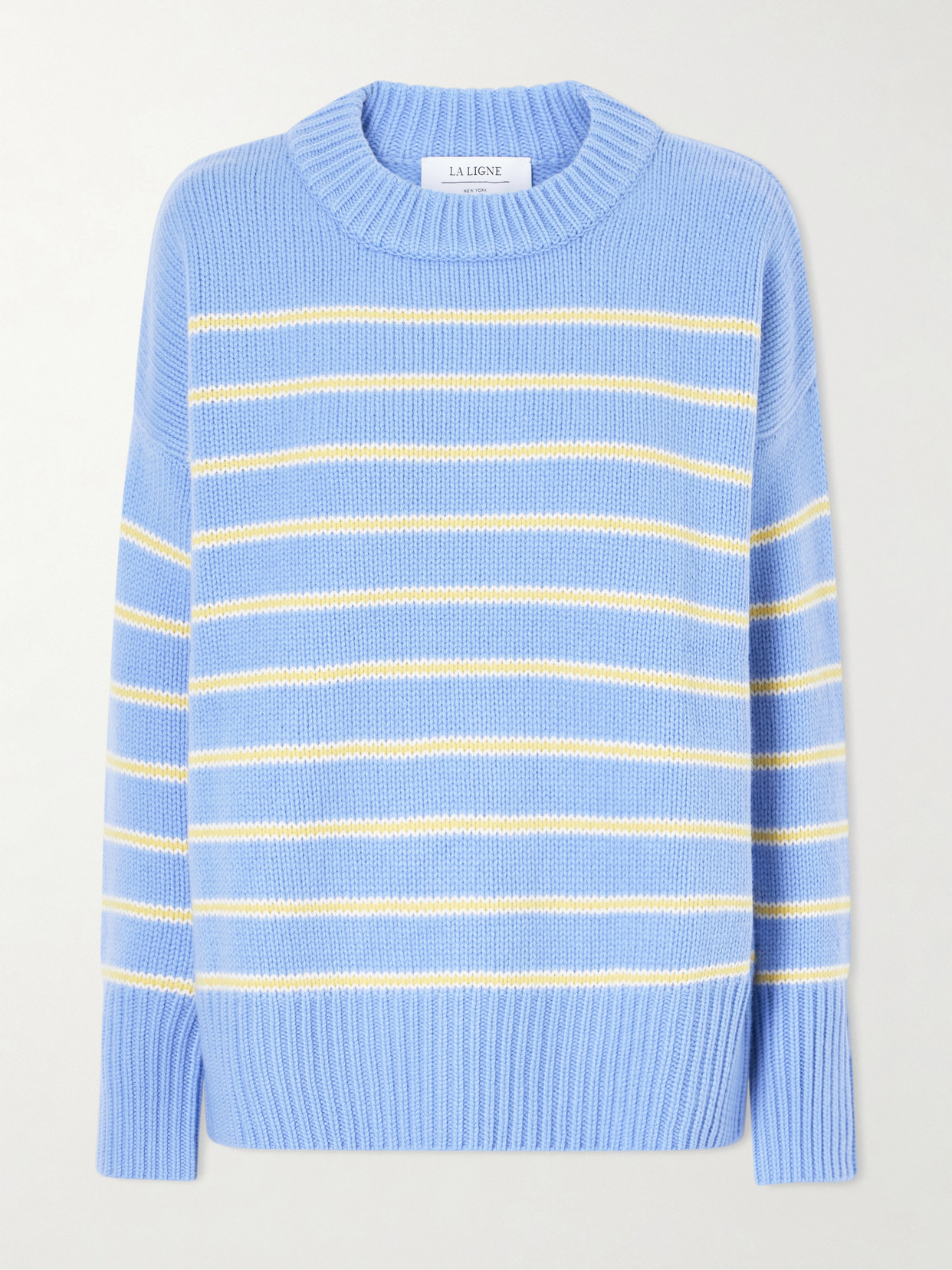 La Ligne Marin Striped Wool And Cashmere-blend Sweater In Blue