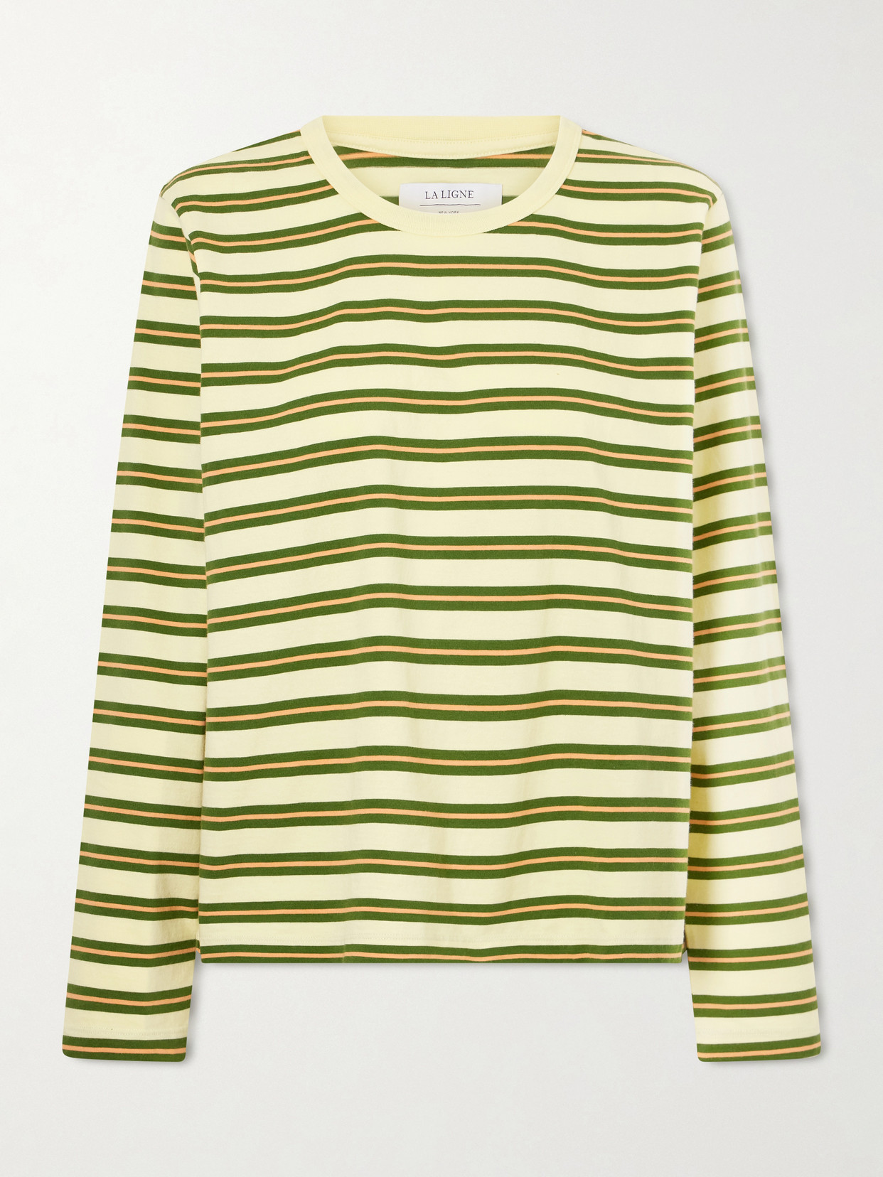 La Ligne Boyfriend Striped Cotton-jersey T-shirt In Yellow