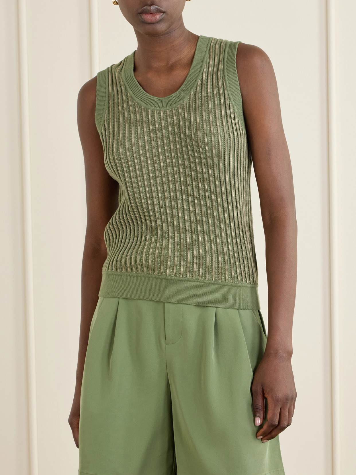 Aldcroft Ribbed-Knit Cotton Tank Top