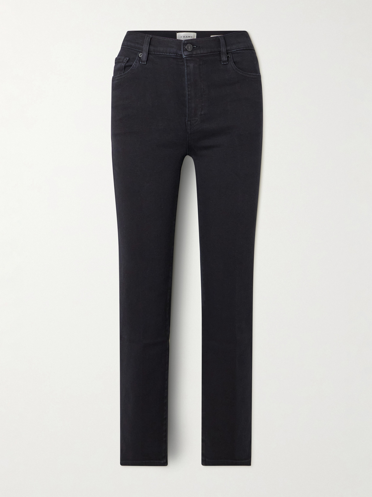 Frame Le Sleek High-rise Straight-leg Jeans In Black