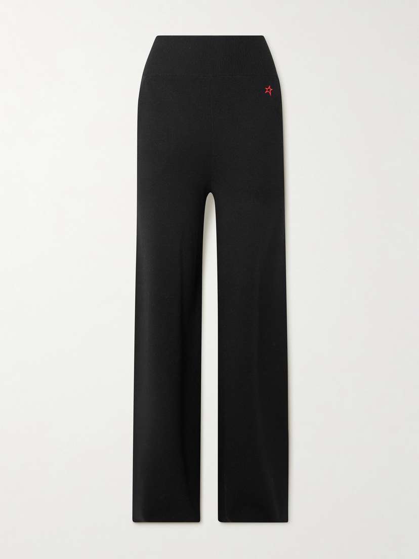 Perfect Moment Embroidered Merino Wool Wide-leg Pants