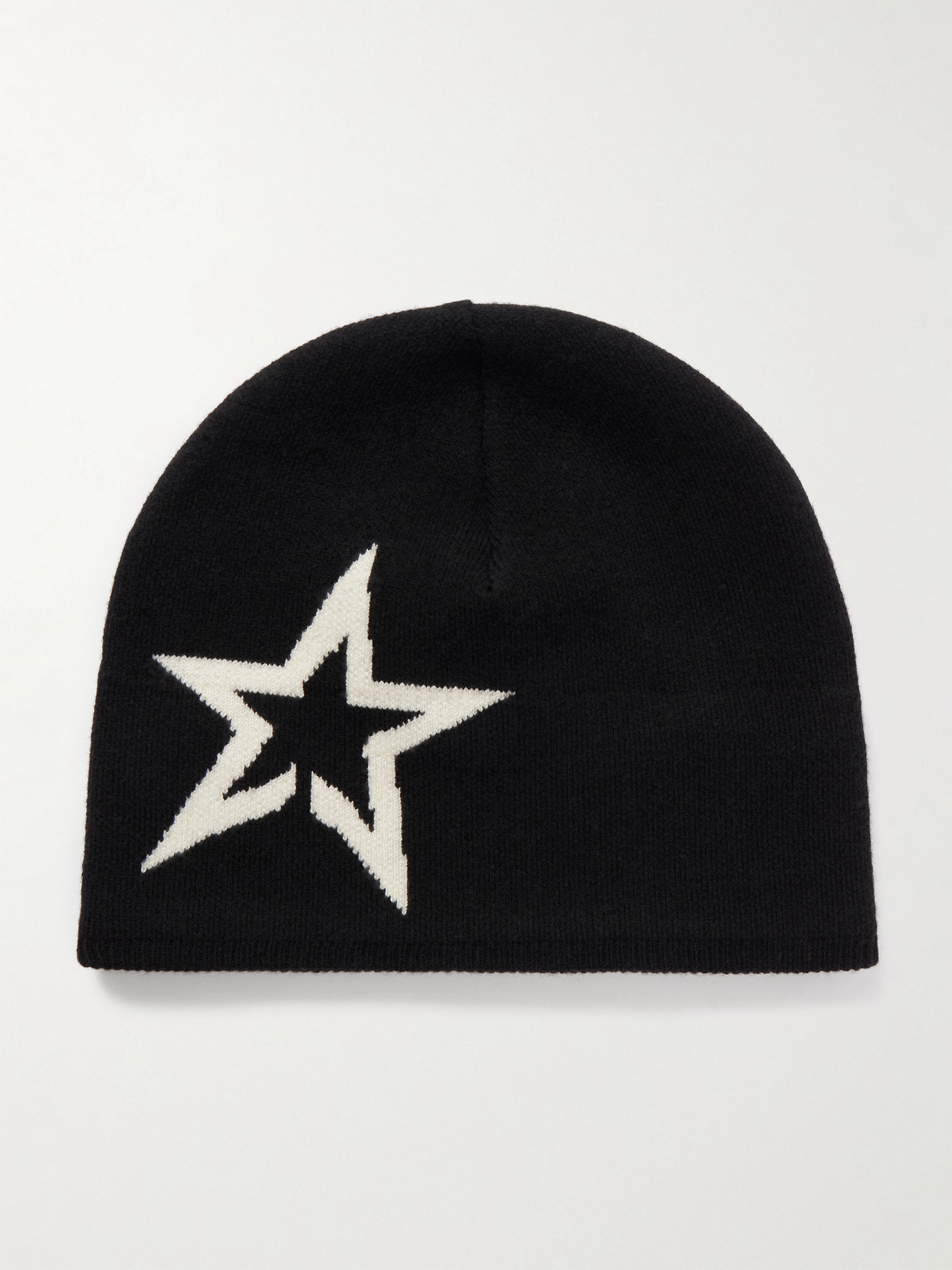 Perfect Moment Intarsia Wool-blend Beanie In Black
