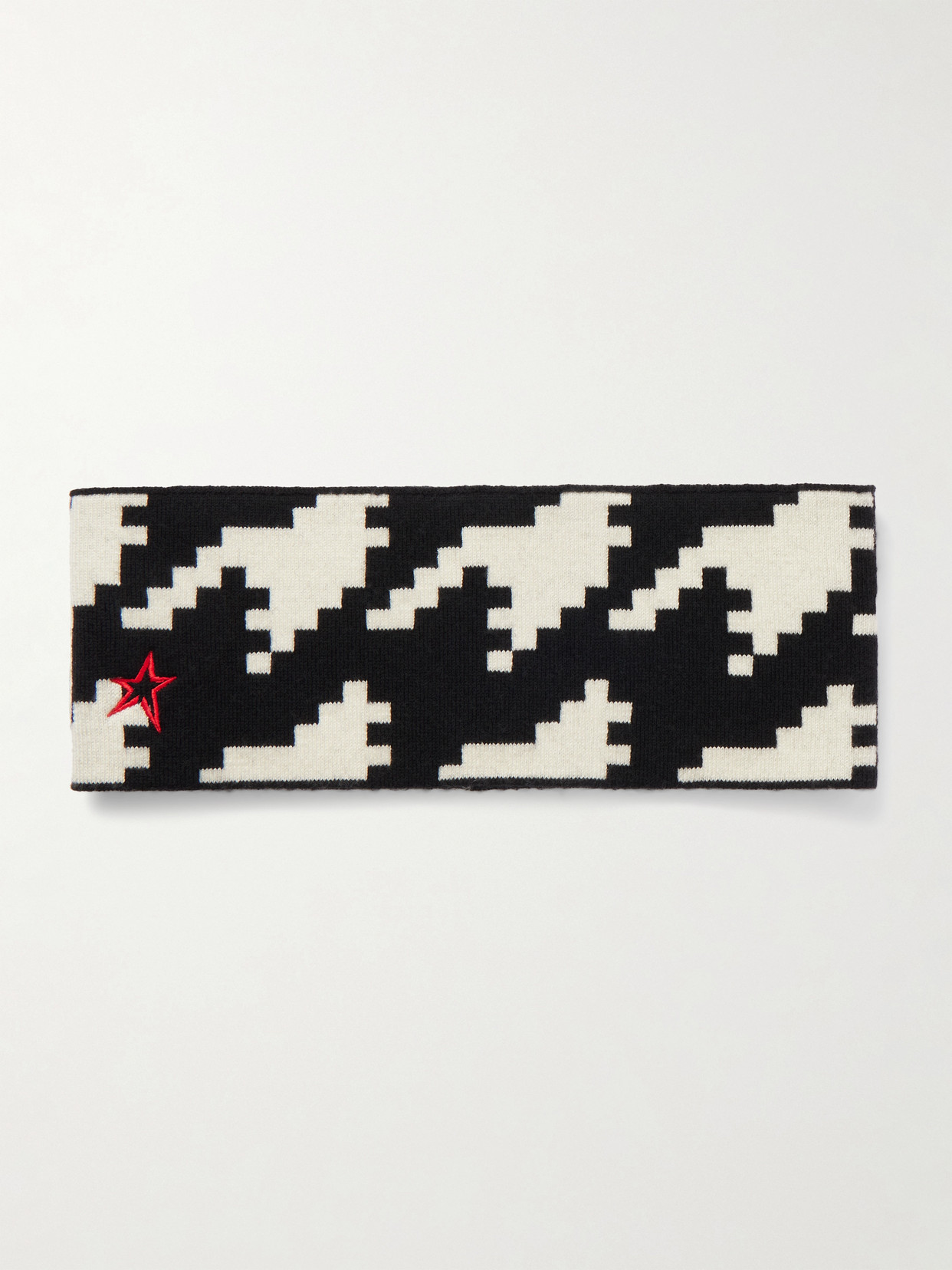Perfect Moment Houndstooth Wool-blend Headband In Black
