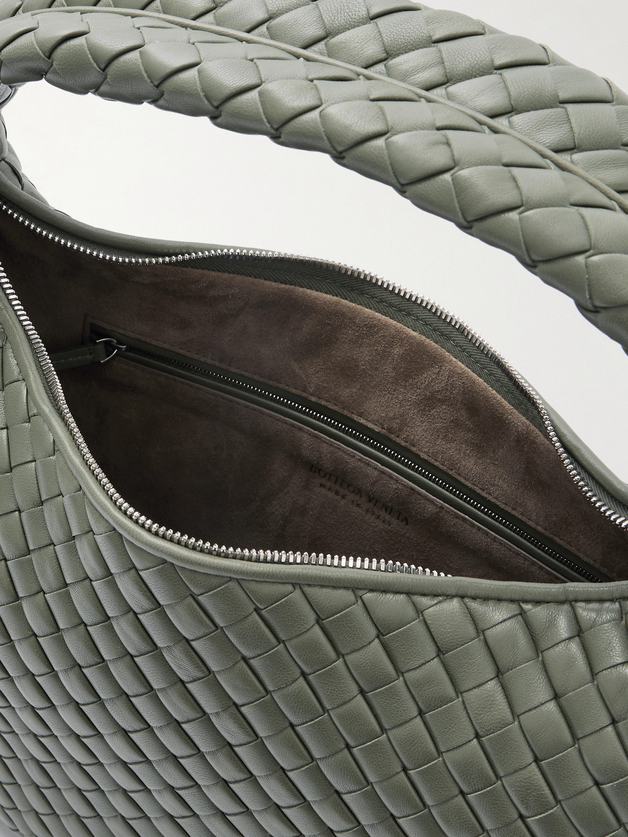 Bottega Veneta Intrecciato Leather Tote In Green