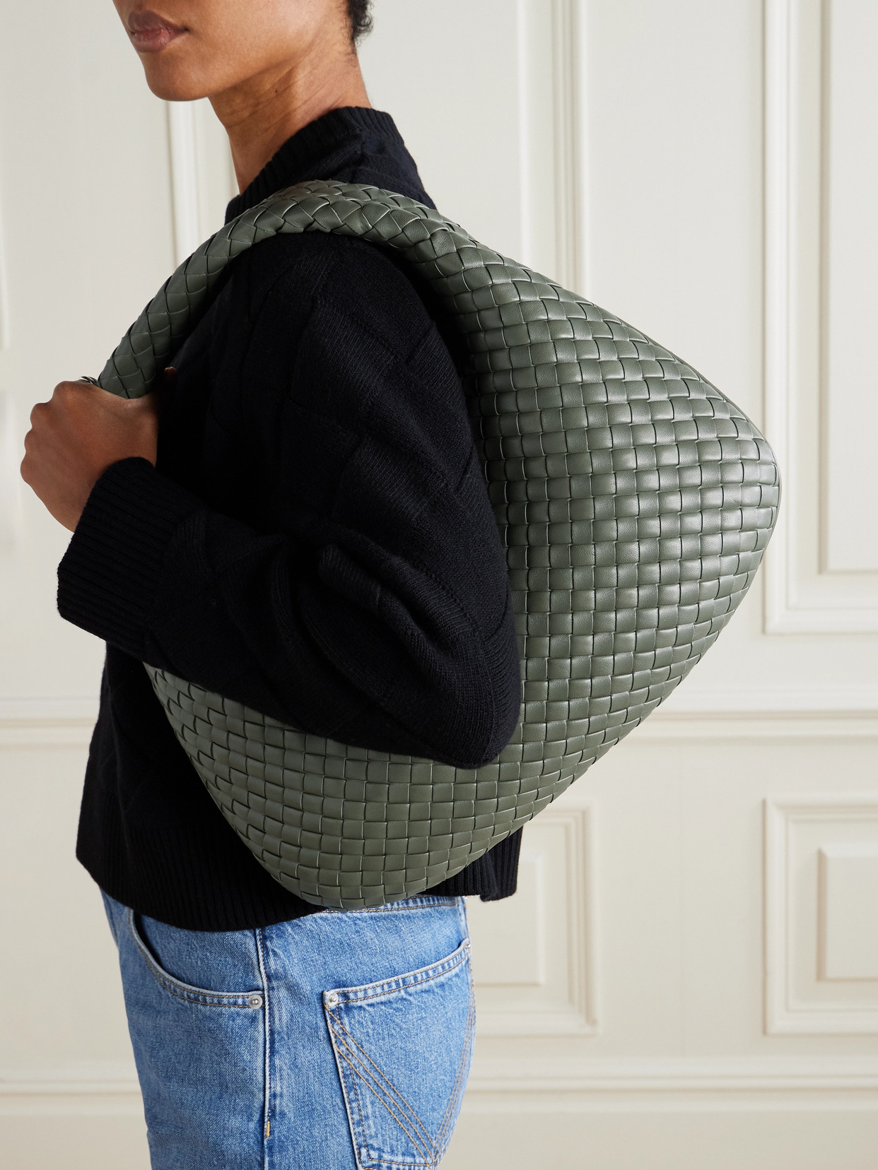 Bottega Veneta Intrecciato Leather Tote In Green