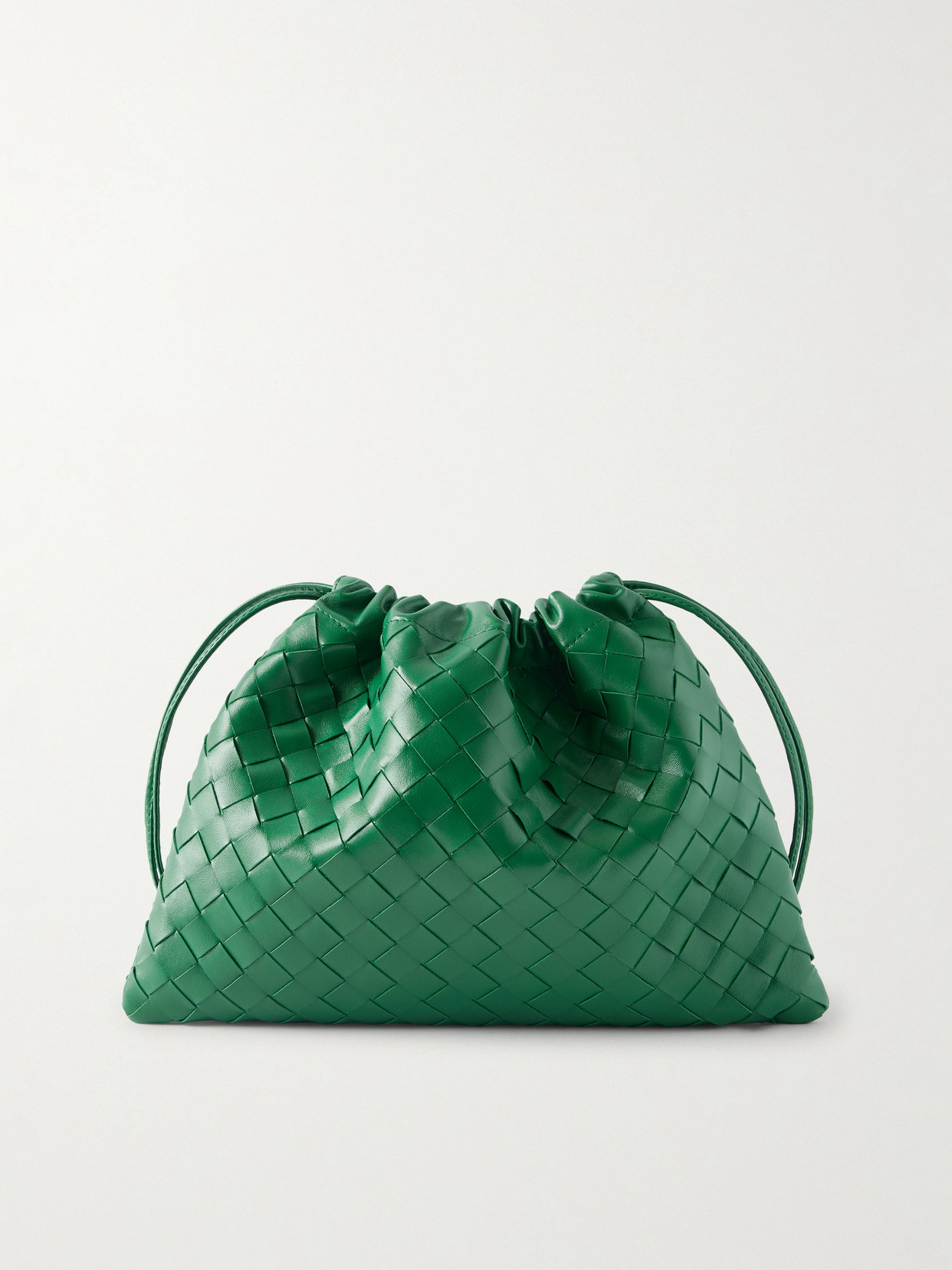 Bottega Veneta Intrecciato Leather Pouch In Green