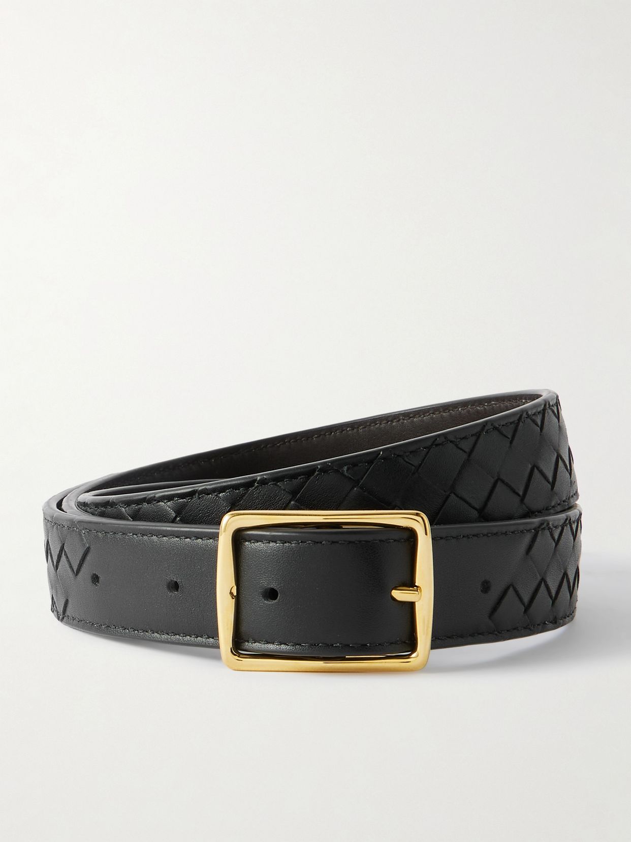 intrecciato leather belt