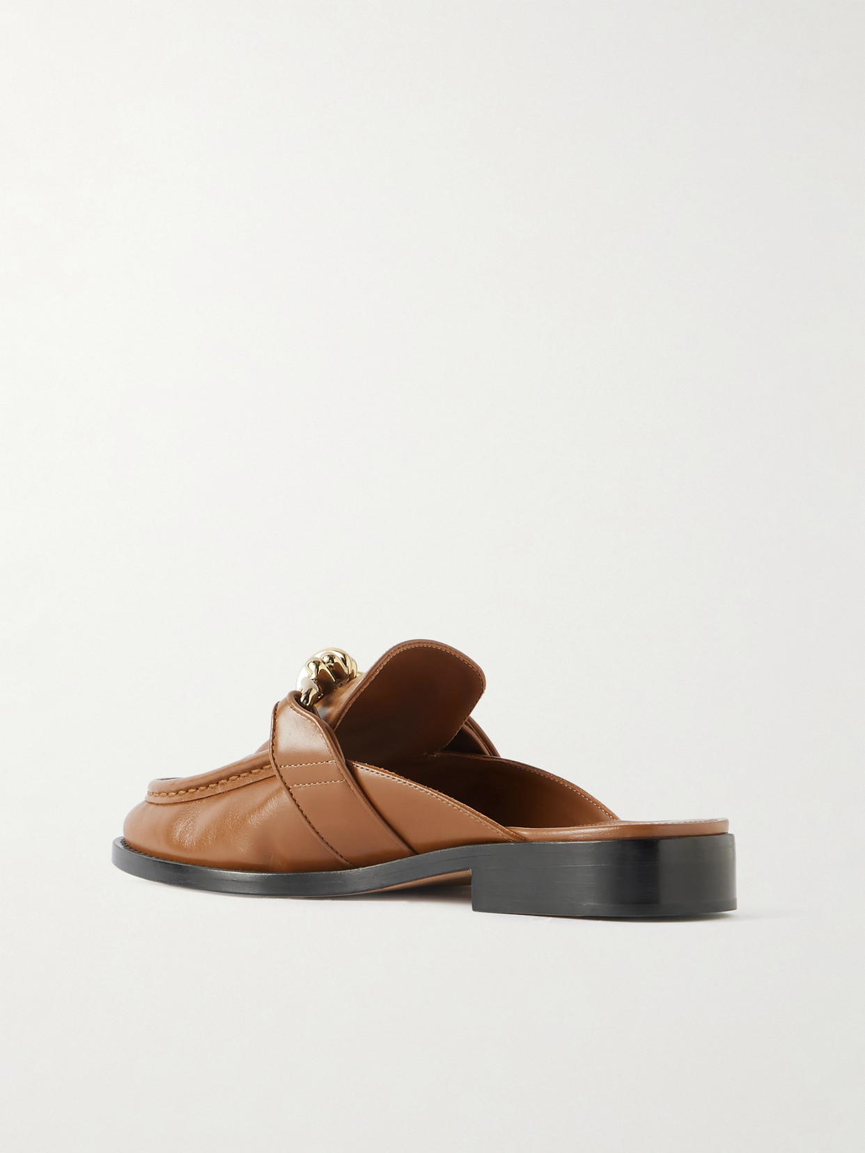 Bottega Veneta Astaire Embellished Leather Slippers In Brown