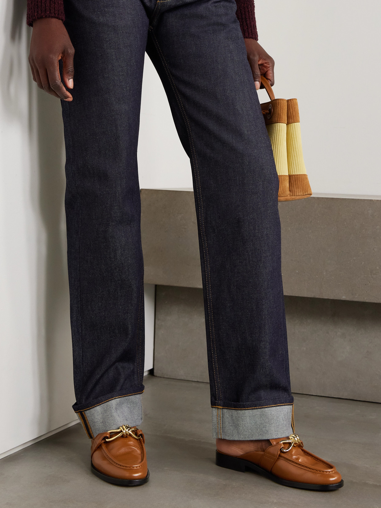 Bottega Veneta Astaire Embellished Leather Slippers In Brown