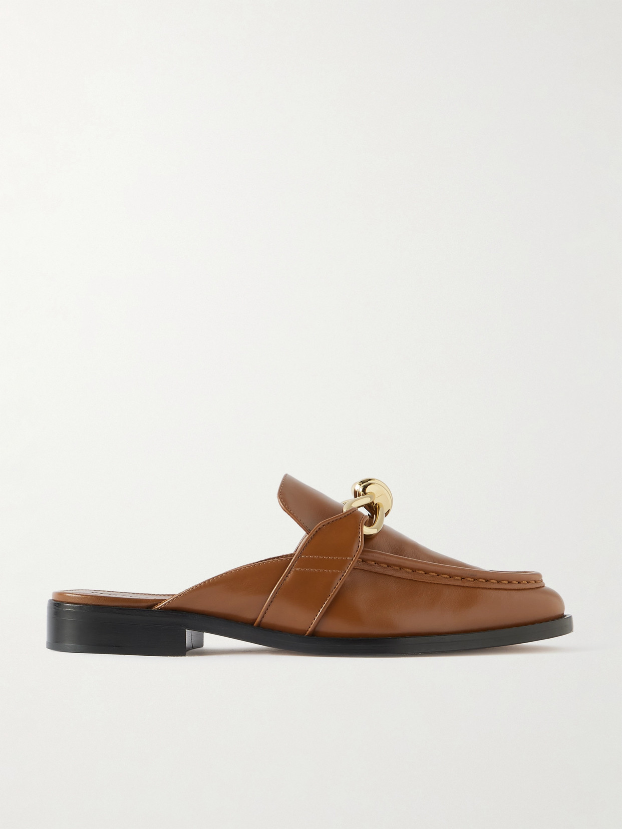Bottega Veneta Astaire Embellished Leather Slippers In Brown