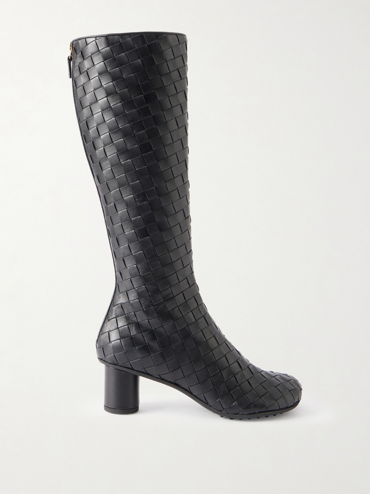 Bottega Veneta - Atomic Intrecciato Leather Knee Boots - Black