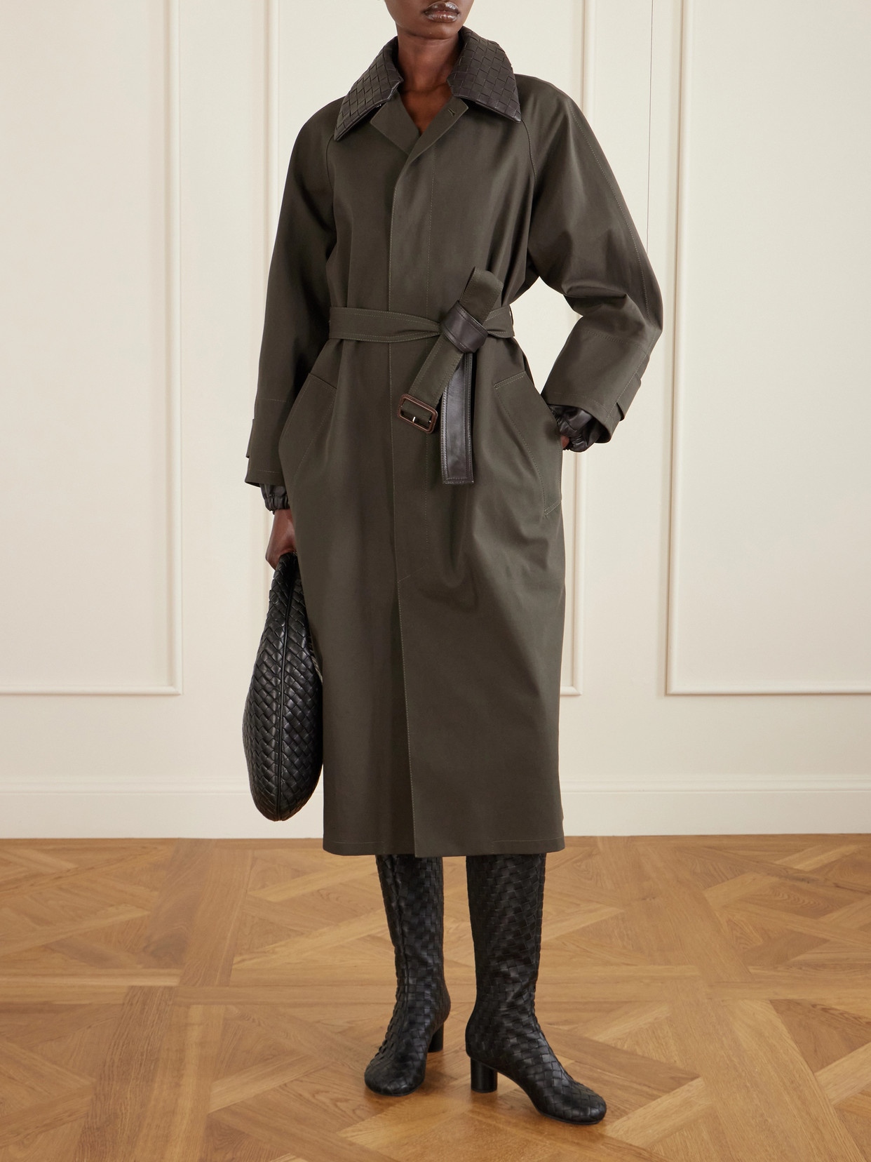 Atomic Intrecciato Leather Knee Boots