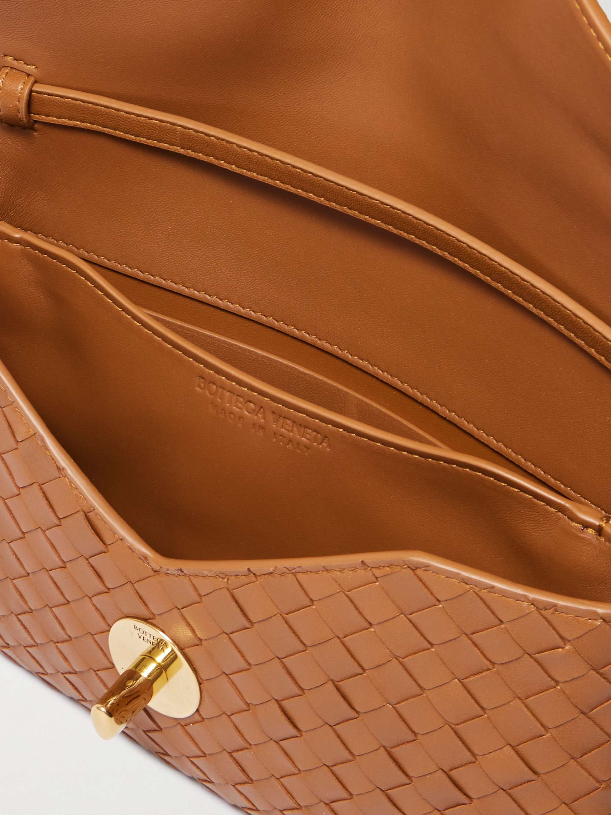 BOTTEGA VENETA Knot Lock medium Intrecciato leather shoulder bag