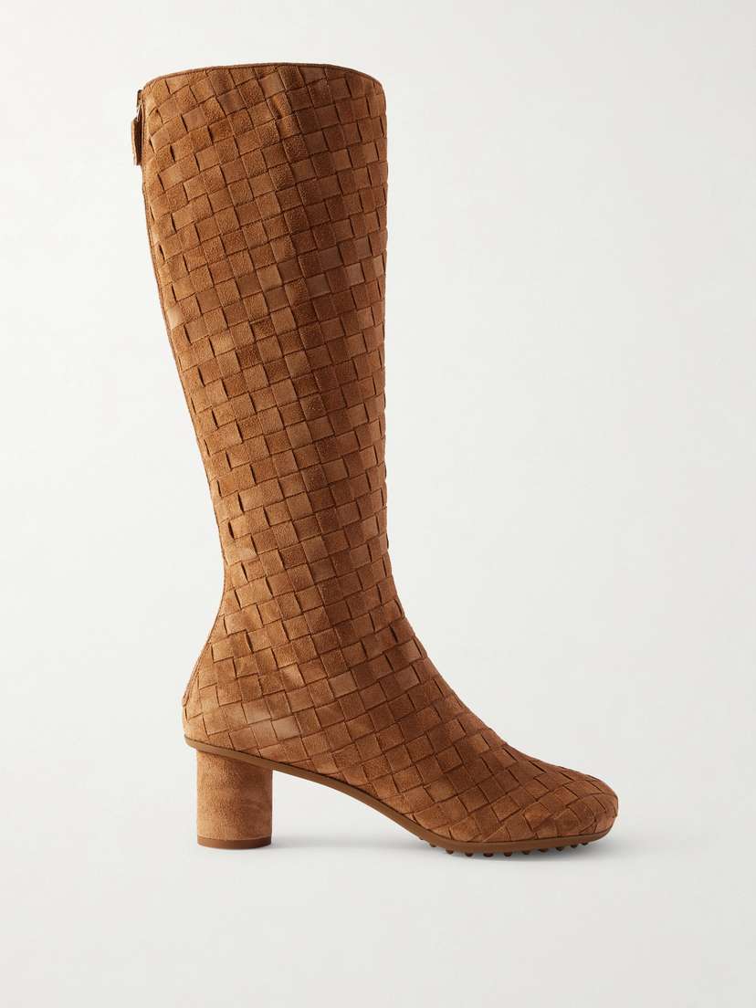 Bottega Veneta Atomic Intrecciato Suede Knee Boots