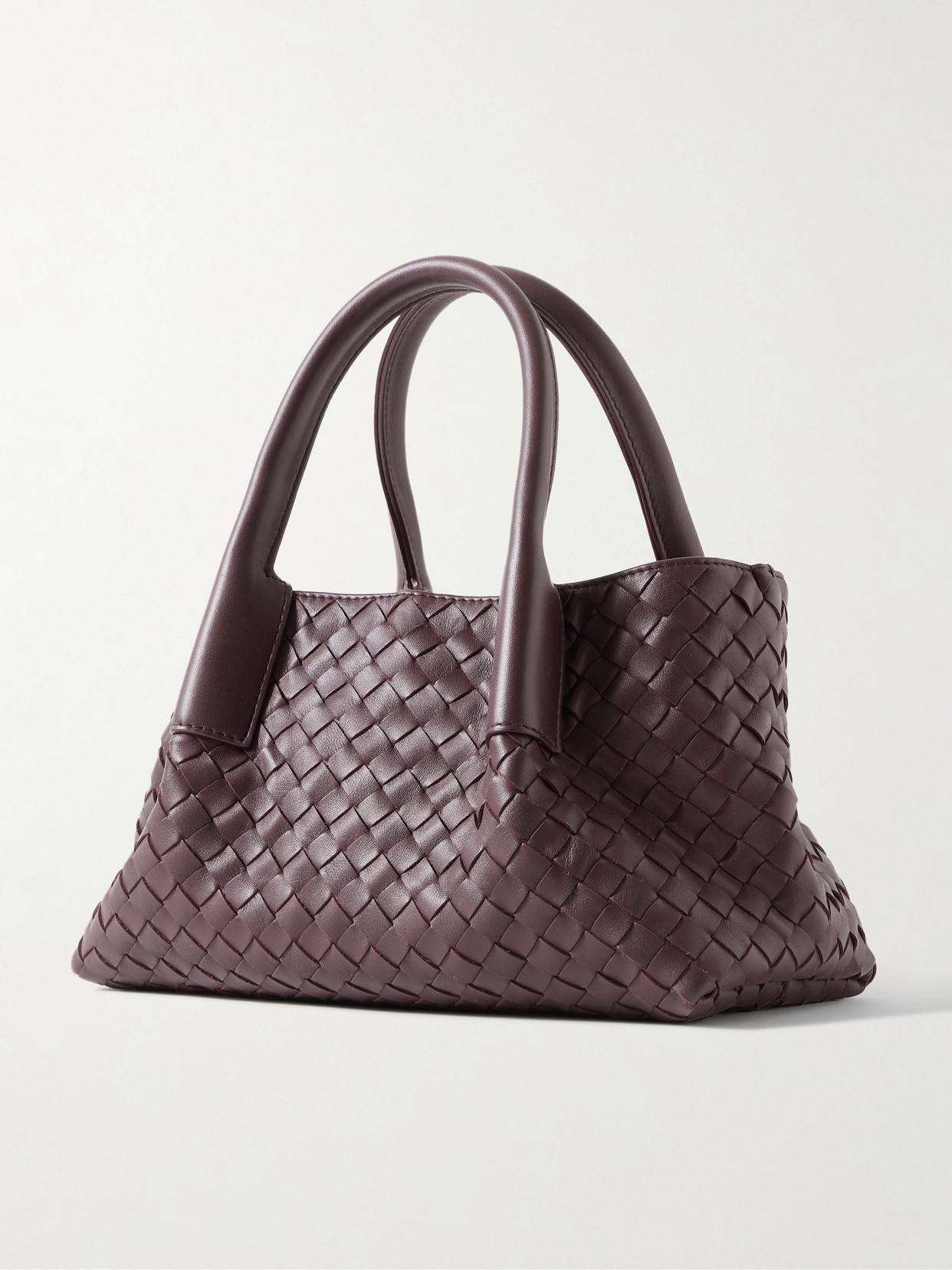 Bottega Veneta Pinacoteca Small Intrecciato Leather Tote In Burgundy