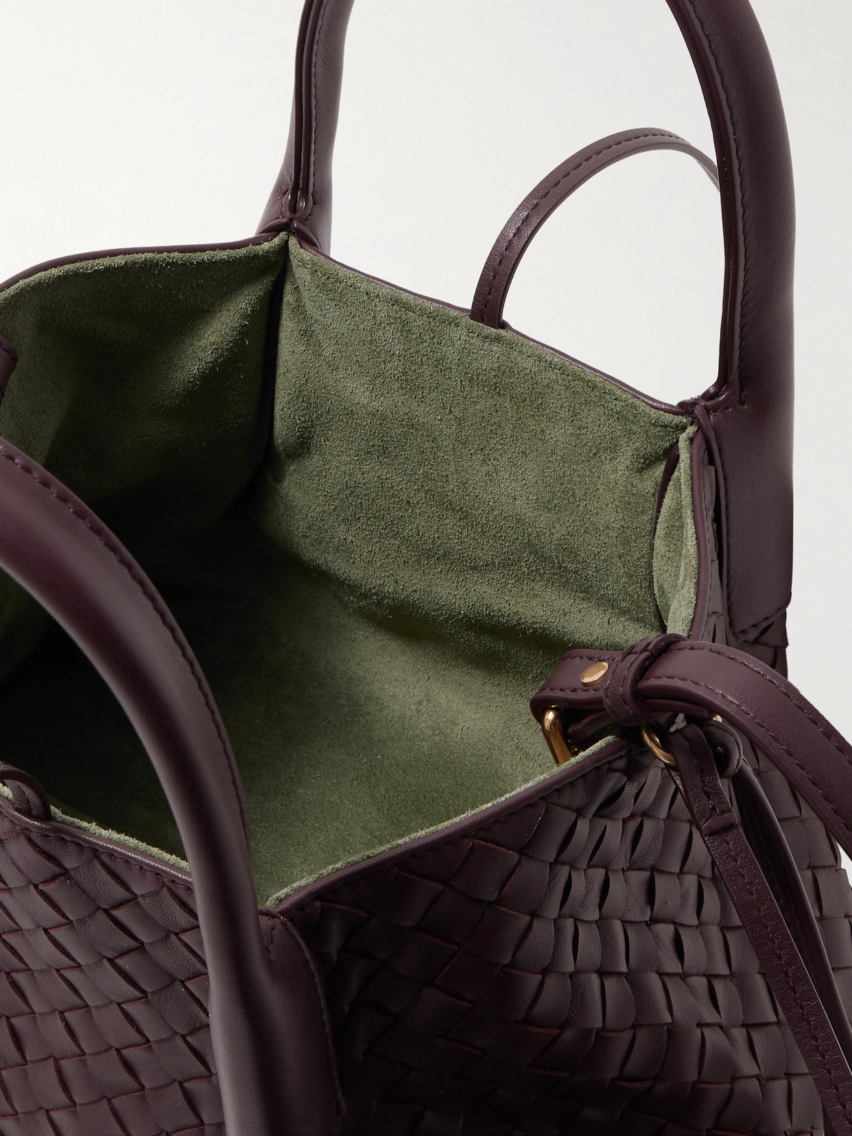Bottega Veneta Pinacoteca Small Intrecciato Leather Tote In Burgundy