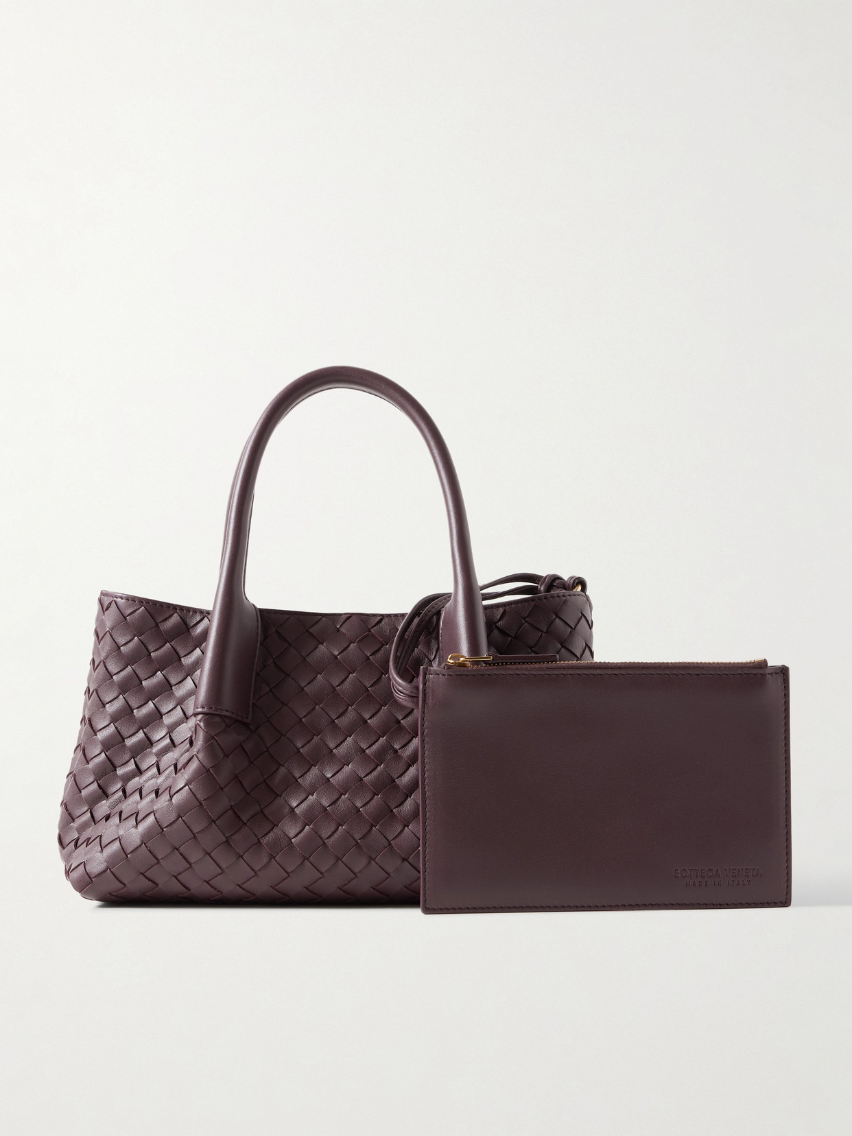Bottega Veneta Pinacoteca Small Intrecciato Leather Tote In Burgundy