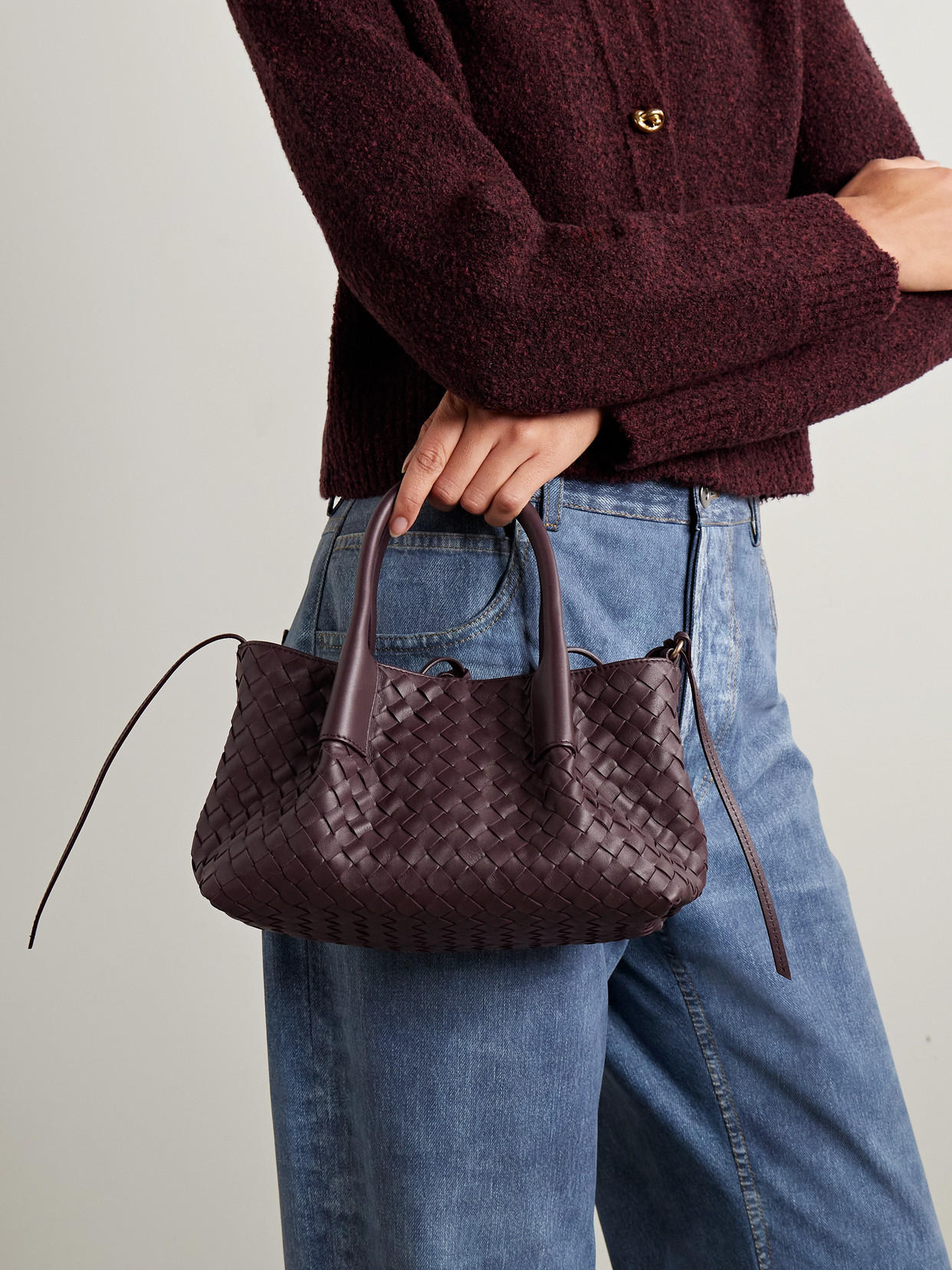 Pinacoteca Small Intrecciato Leather Tote