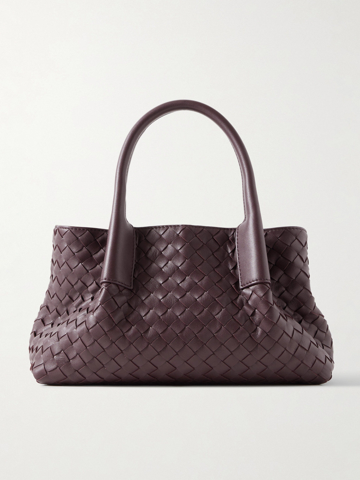 Bottega Veneta Pinacoteca Small Intrecciato Leather Tote In Burgundy