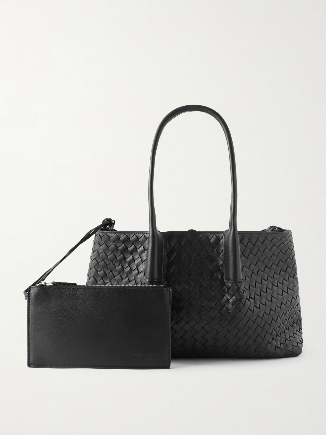 Bottega Veneta Pinacoteca Small Intrecciato Leather Tote In Black