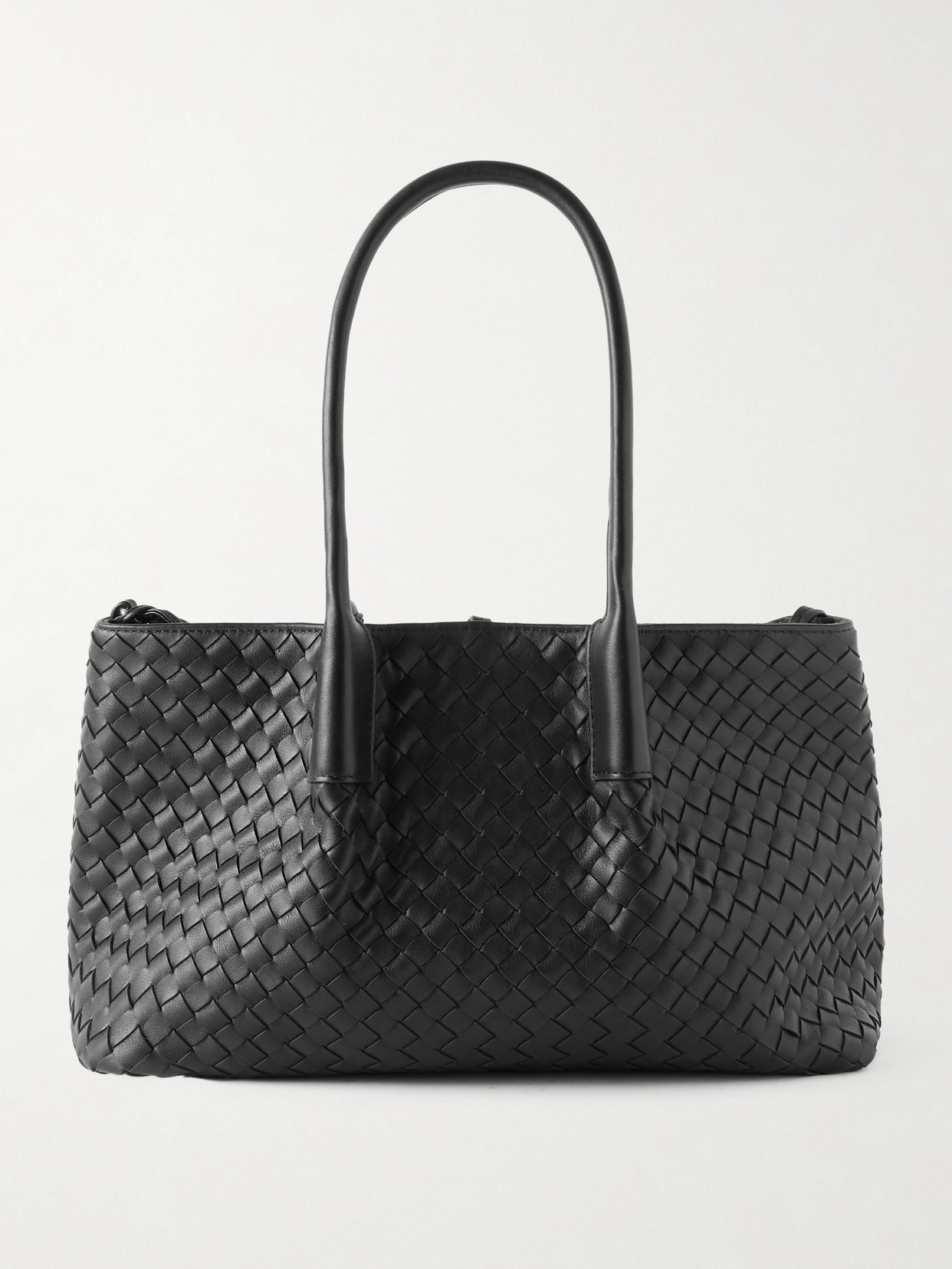Bottega Veneta Pinacoteca Small Intrecciato Leather Tote In Black