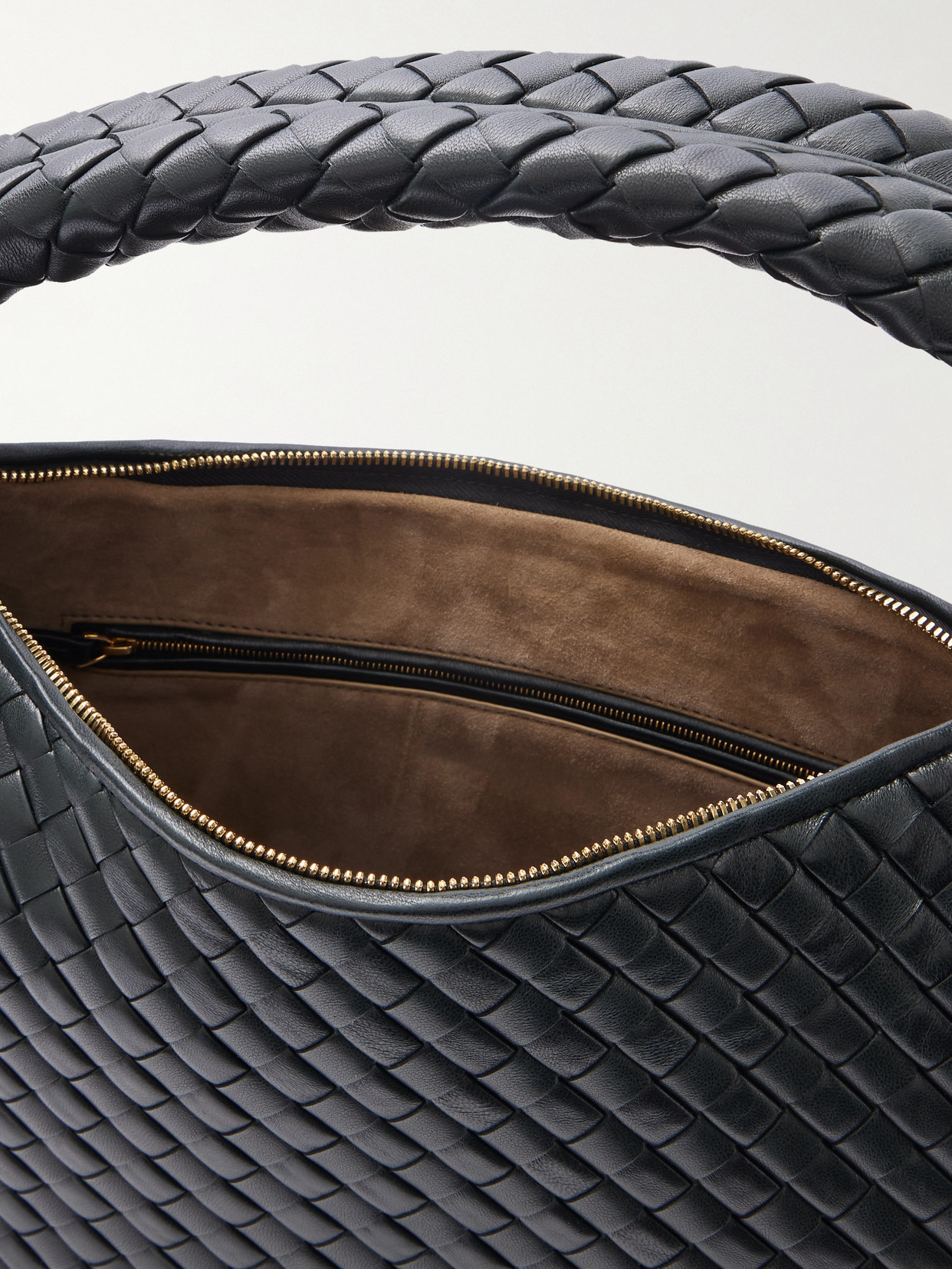 Bottega Veneta Intrecciato Leather Tote In Black