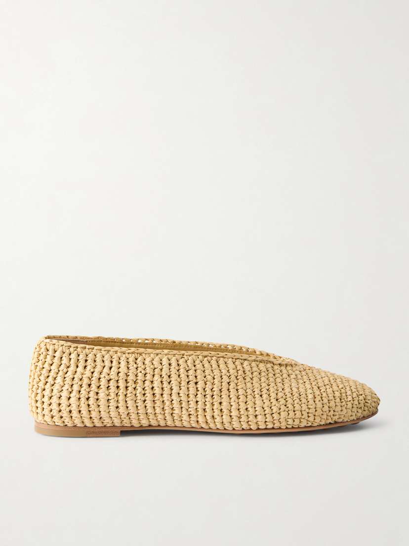Bottega Veneta Rosa Intrecciato Leather Ballet Flats