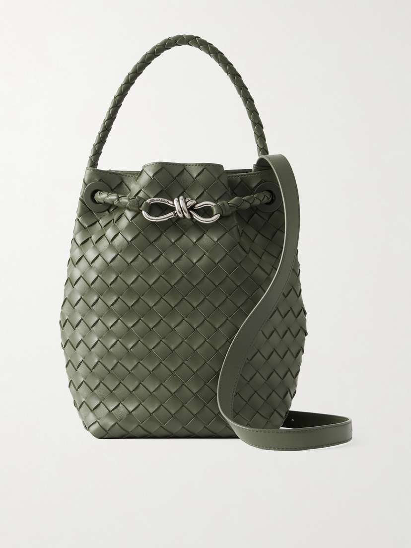 Bottega Veneta Andiamo Intrecciato Leather Bucket Bag
