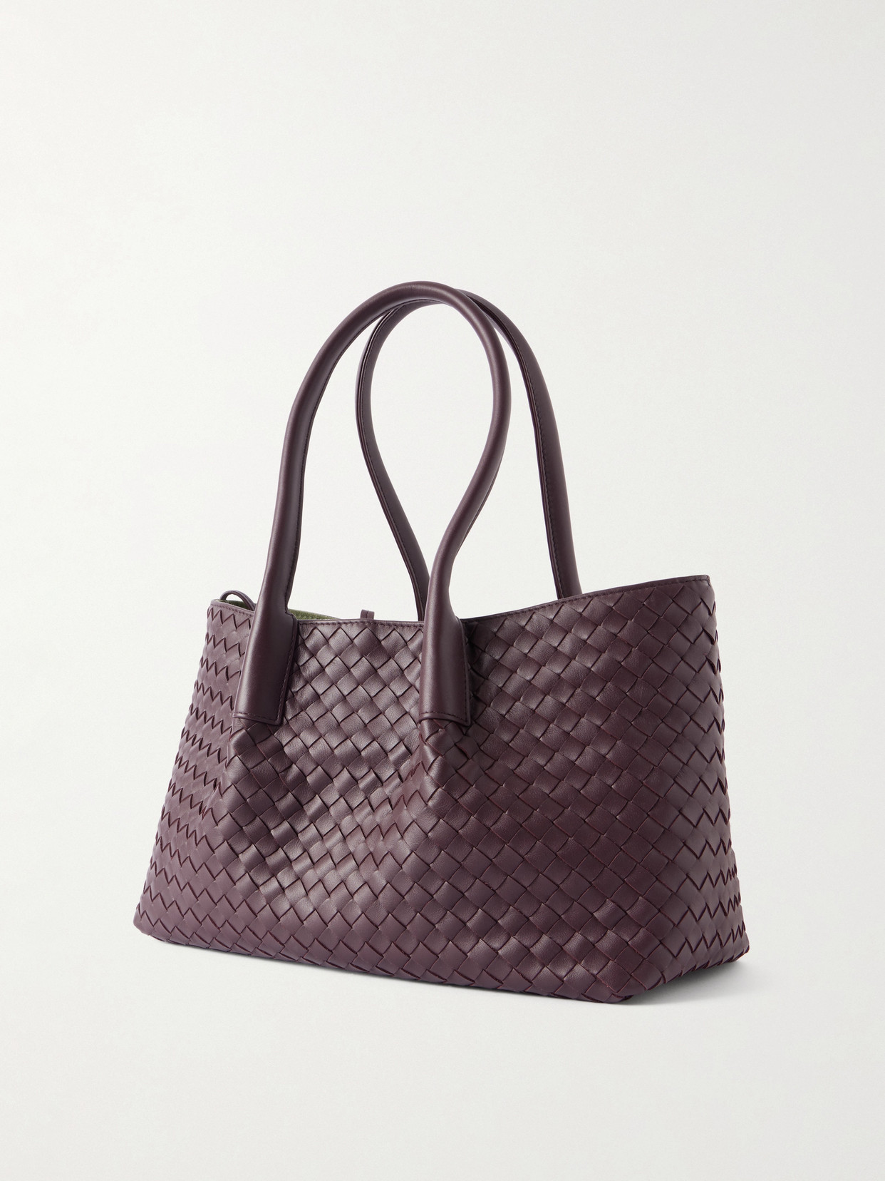 Bottega Veneta Pinacoteca Reversible Intrecciato Leather Tote In Burgundy