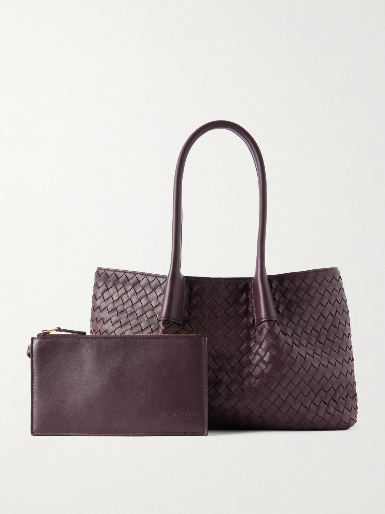 Bottega Veneta Pinacoteca Reversible Intrecciato Leather Tote In Burgundy