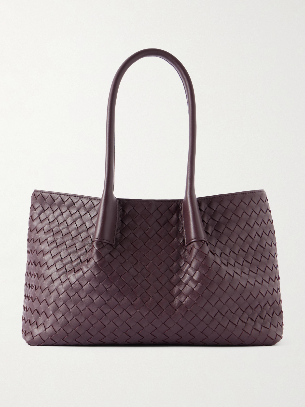 Bottega Veneta Pinacoteca Reversible Intrecciato Leather Tote In Burgundy