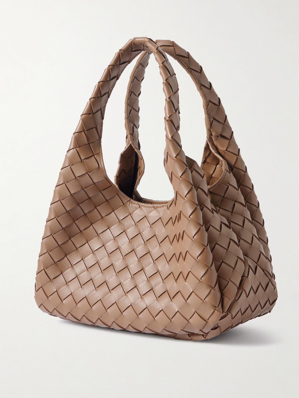 Bottega Veneta Intrecciato Leather Shoulder Bag In Brown