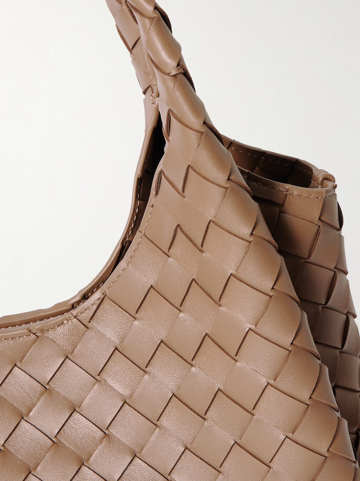 Bottega Veneta Intrecciato Leather Shoulder Bag In Brown