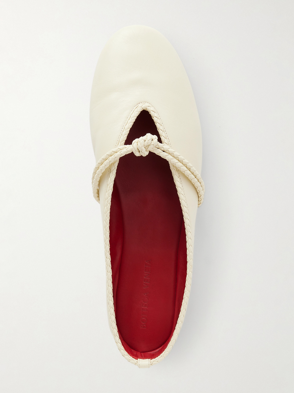Rosa Intrecciato-Trimmed Mules