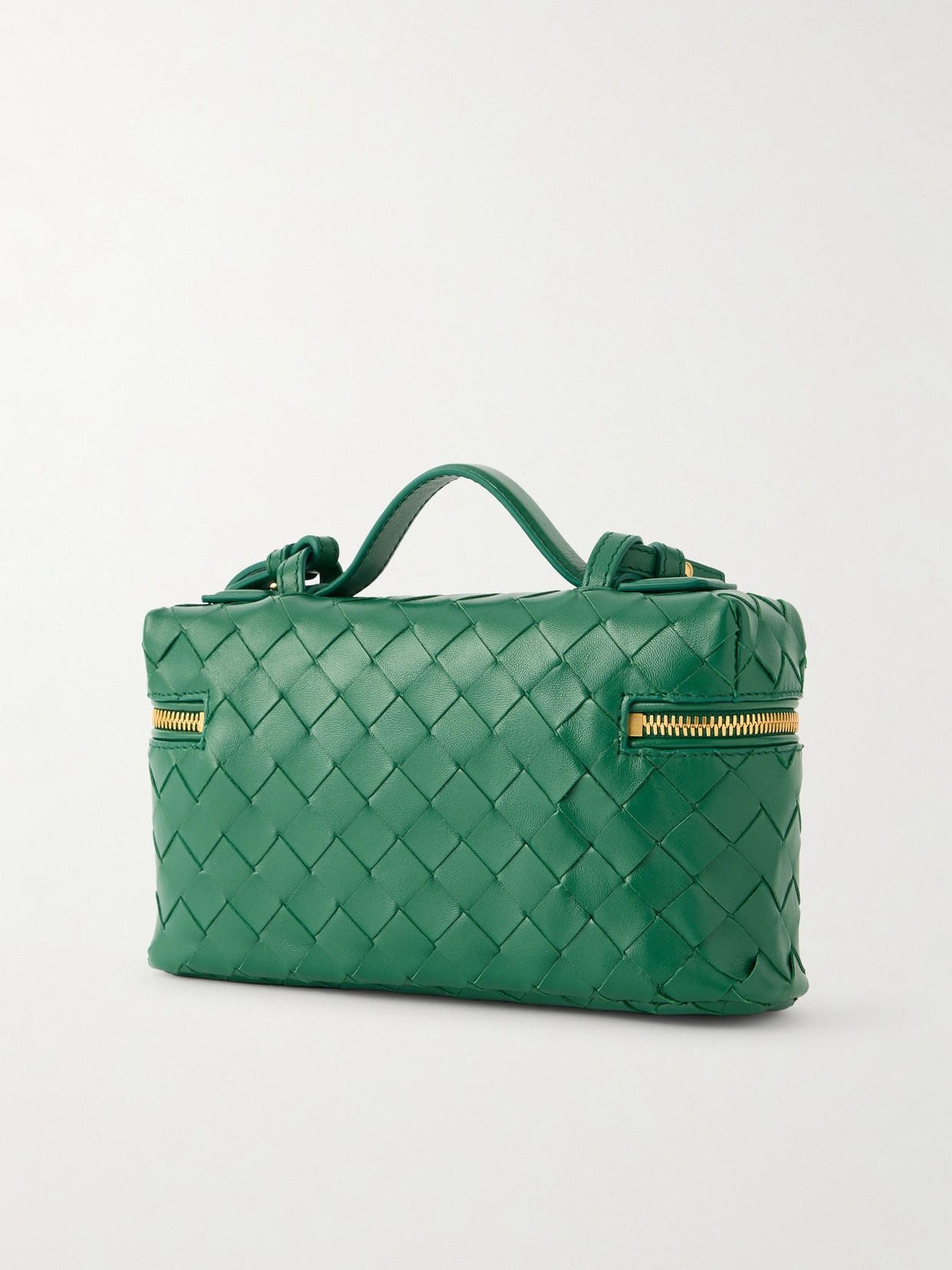 Bottega Veneta Bang Bang Vanity Intrecciato Leather Tote In Green
