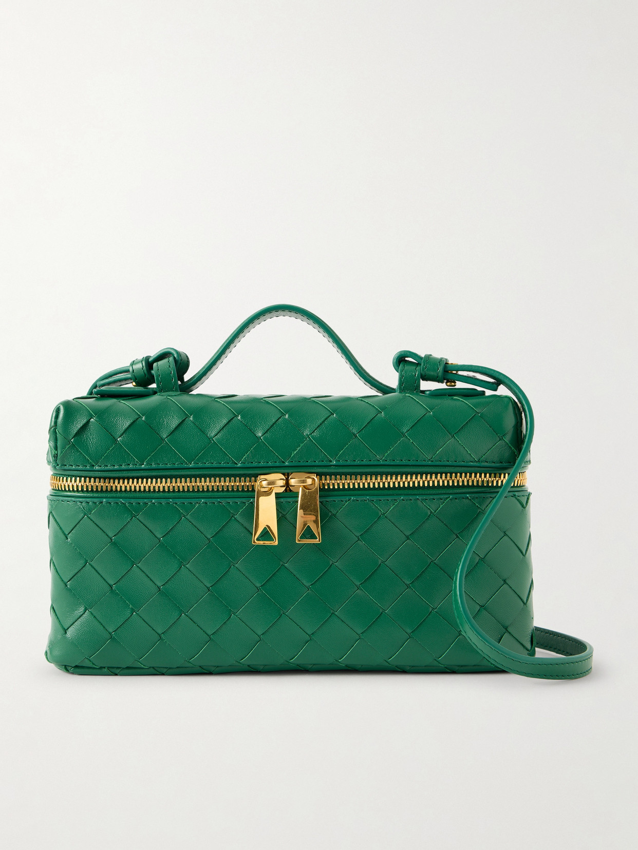 Bottega Veneta Bang Bang Vanity Intrecciato Leather Tote In Green