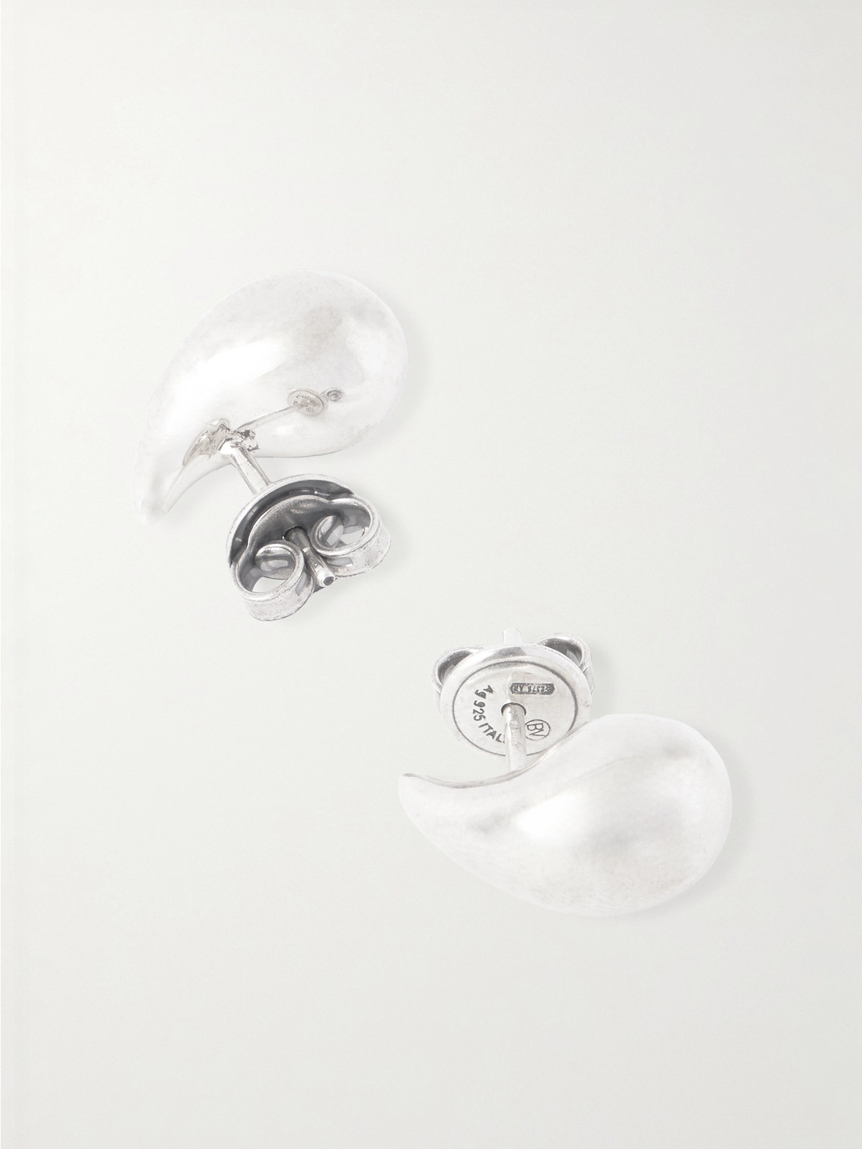 Bottega Veneta Small Drop Silver Earrings In Silver