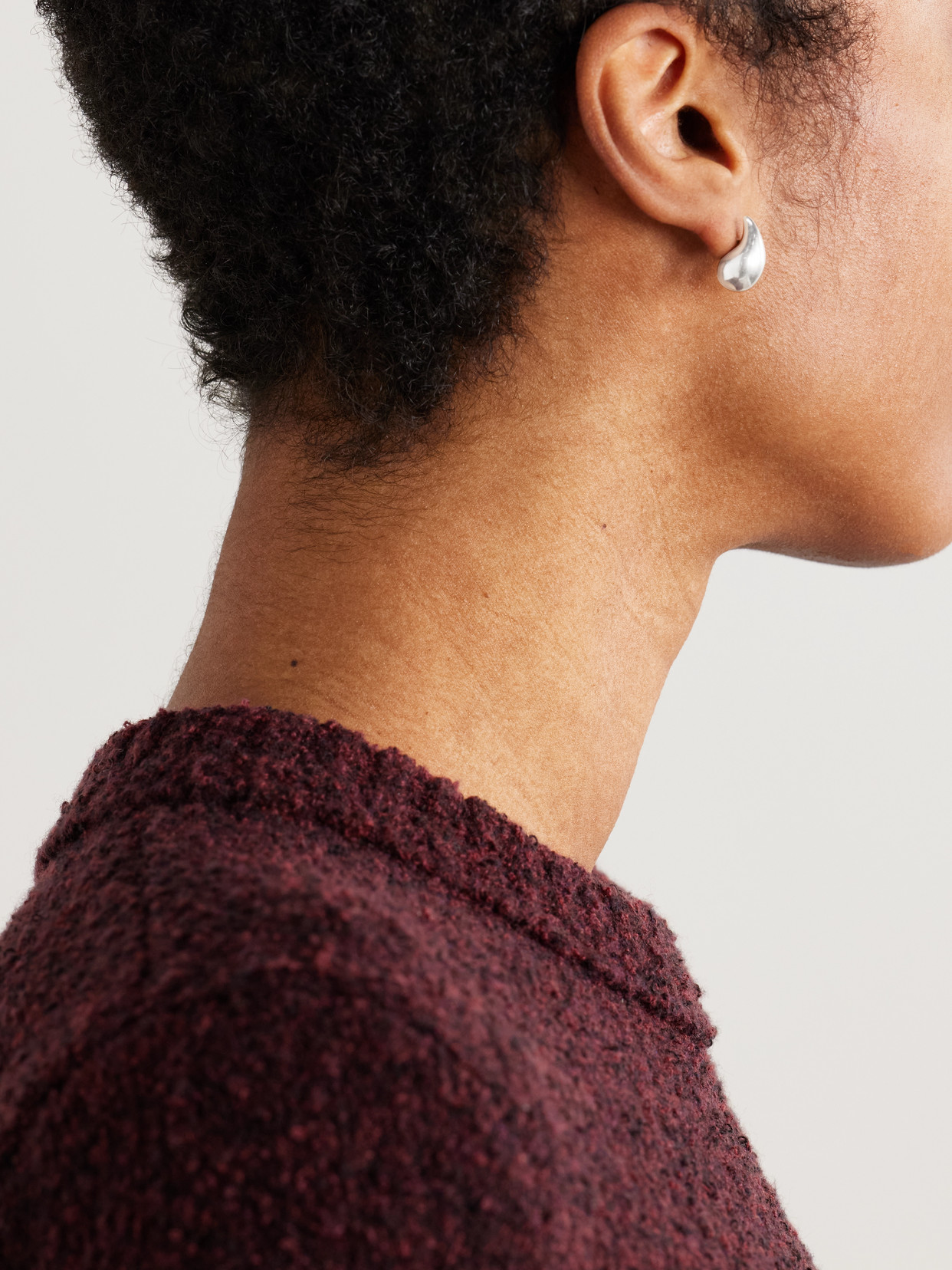 Bottega Veneta Small Drop Silver Earrings In Silver