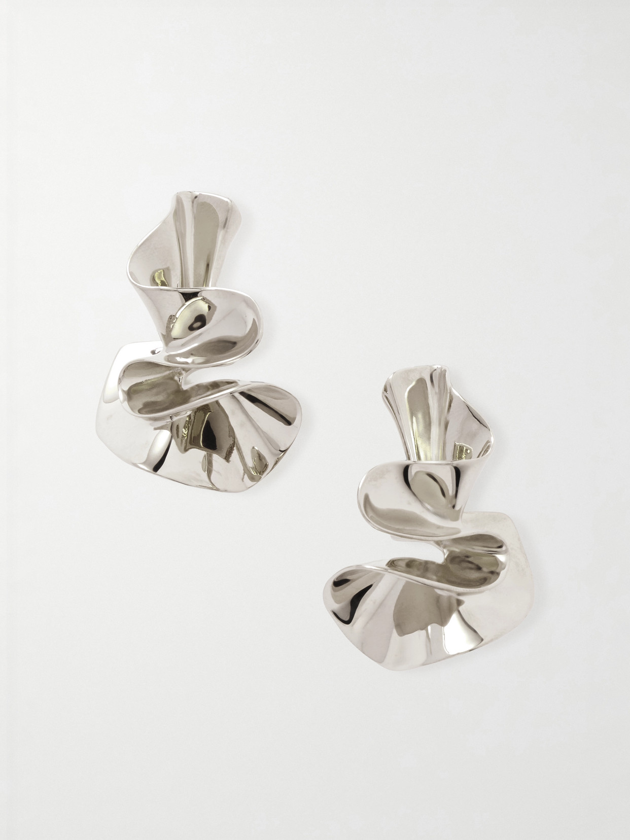 Bottega Veneta Silver Earrings In Metallic