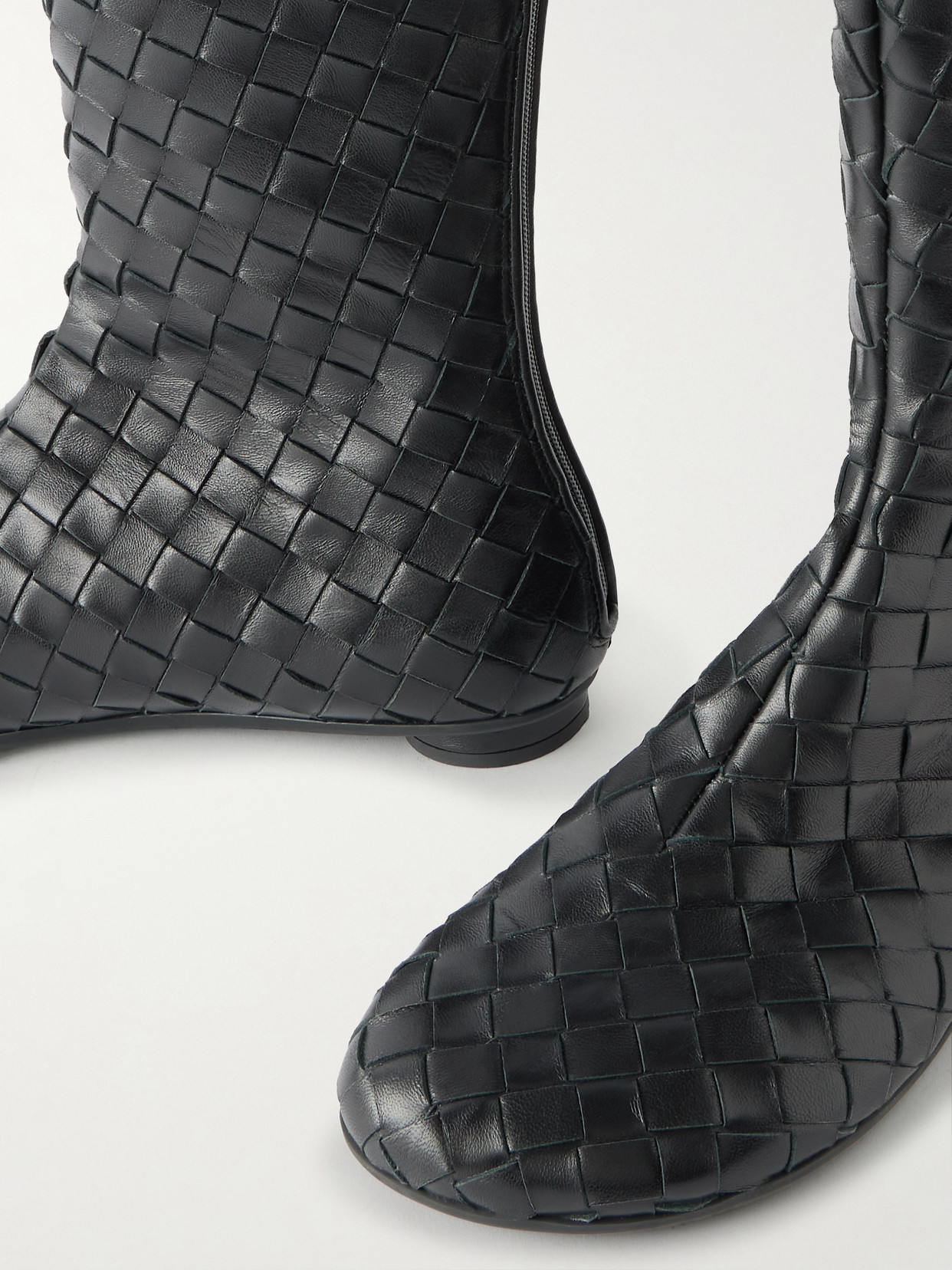 Atomic Intrecciato Leather Ankle Boots