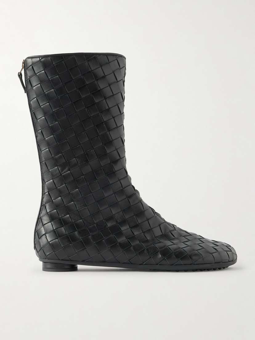 Bottega Veneta Atomic Intrecciato Leather Ankle Boots