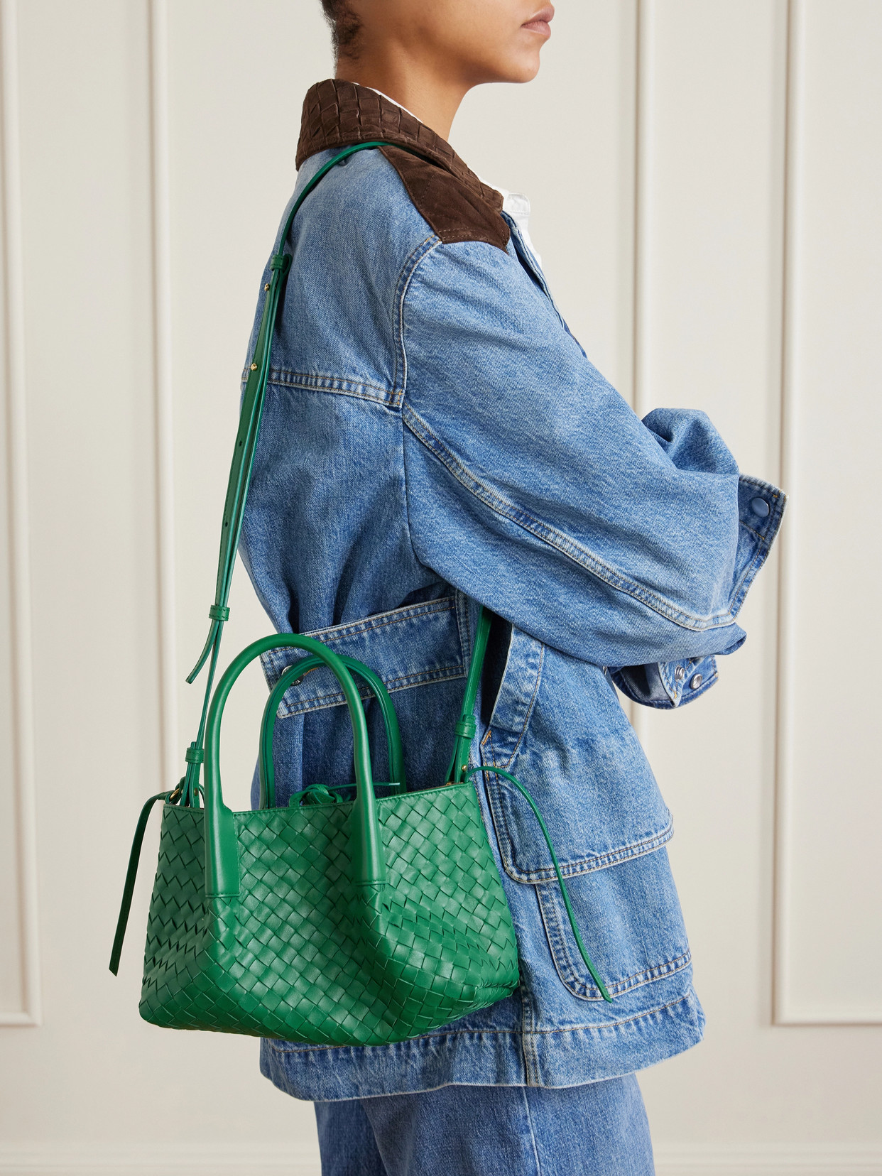Pinacoteca Small Intrecciato Leather Tote