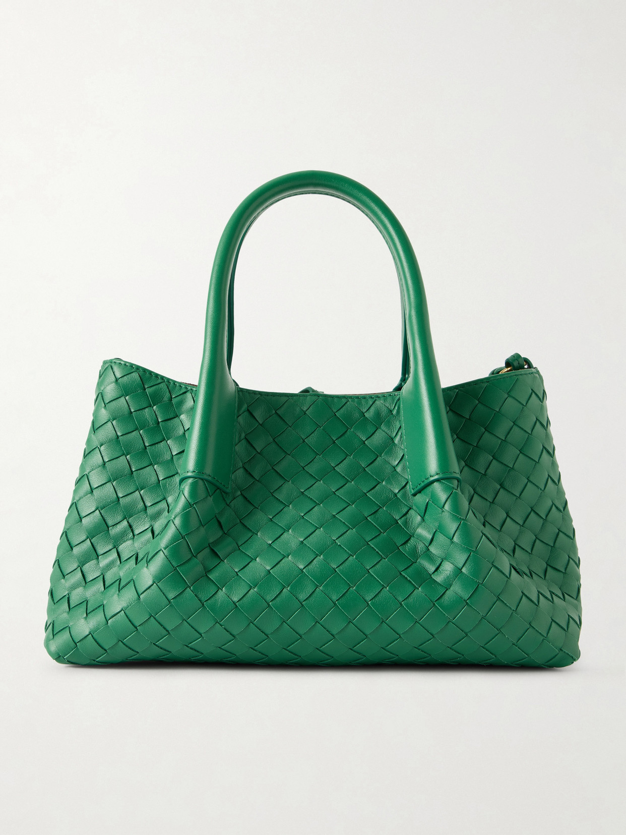 Bottega Veneta Pinacoteca Small Intrecciato Leather Tote In Green