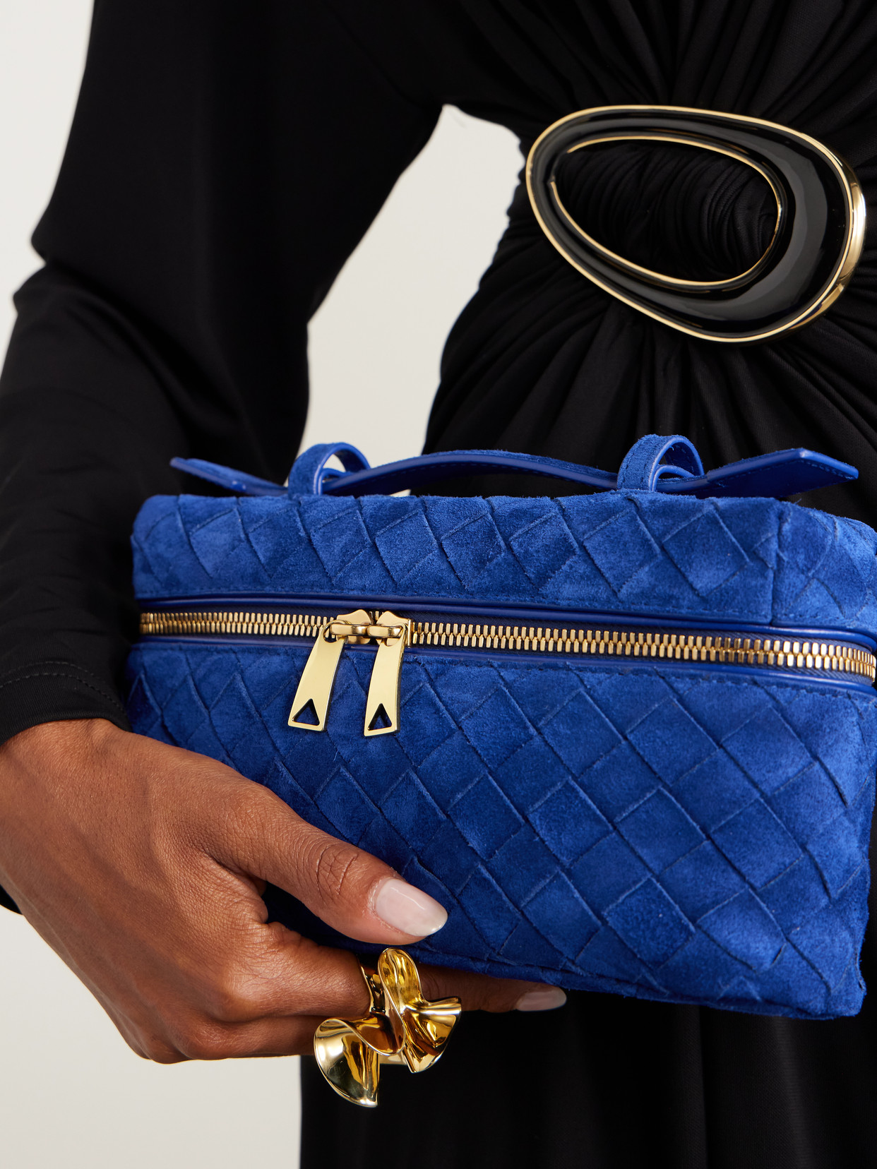 Bang Bang Intrecciato Suede Tote